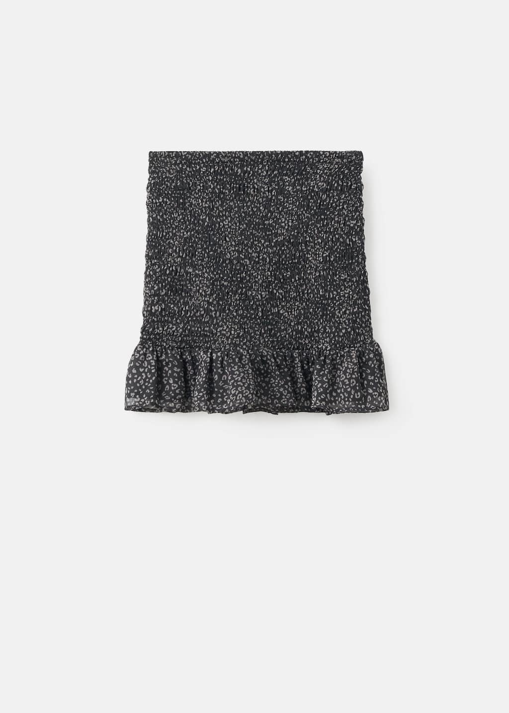 Mango Teen Jupe Volants Léopard Noir - Fille - L -  In Gray