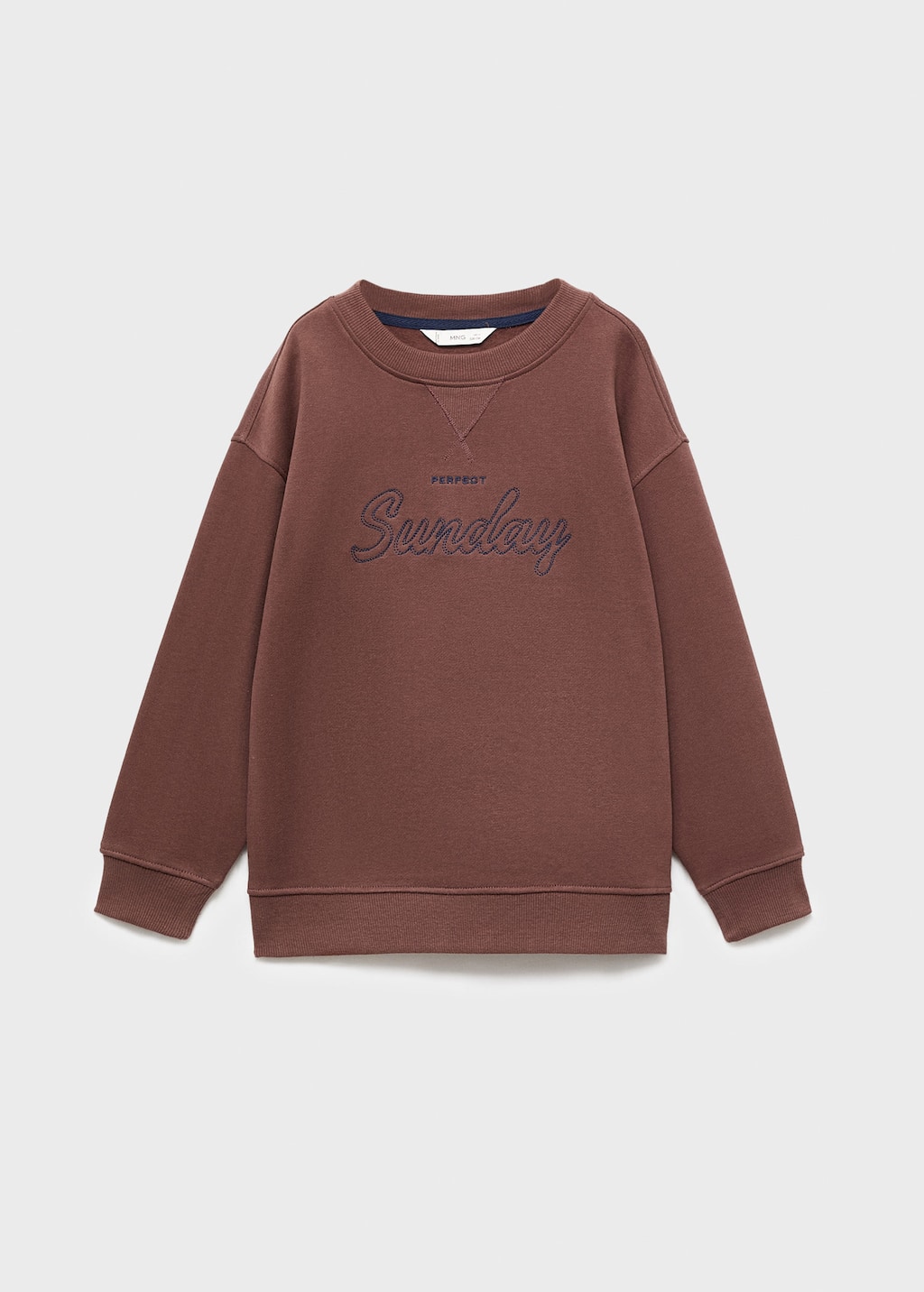 Mango Embroidered Cotton Sweatshirt Brown In Brown