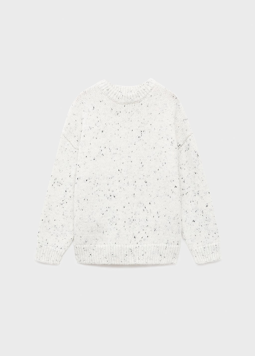 Mango Flecked Wool Sweater In White