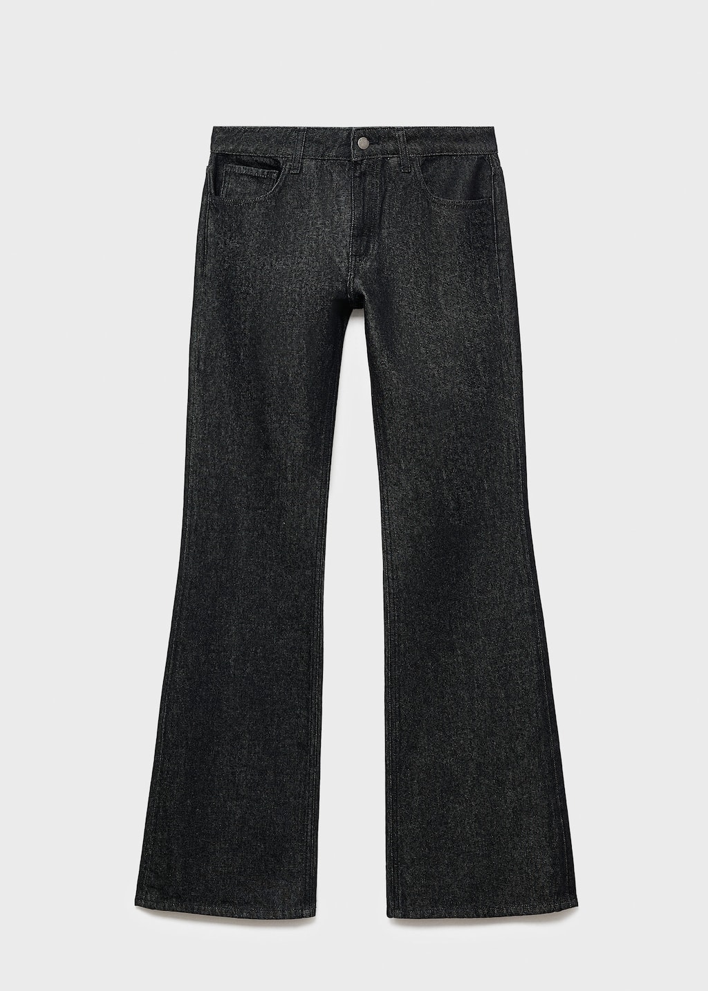 Mango Straight Low-waist Jeans Black In Black