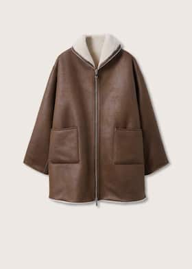 Mango Reversible faux shearling-lined coat £89.99