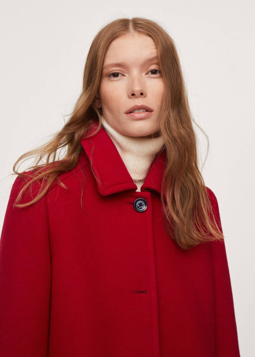 mango red wool coat