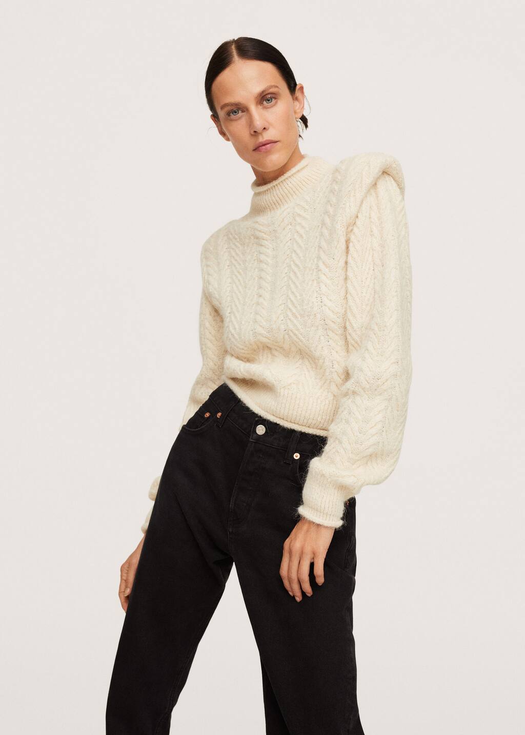 herringbone knit sweater