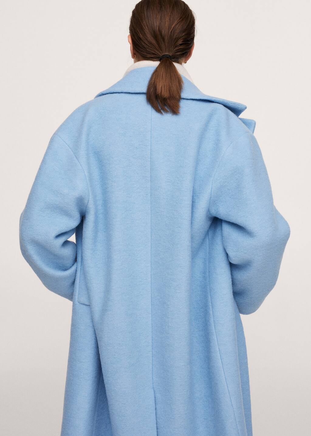 mango blue wool coat