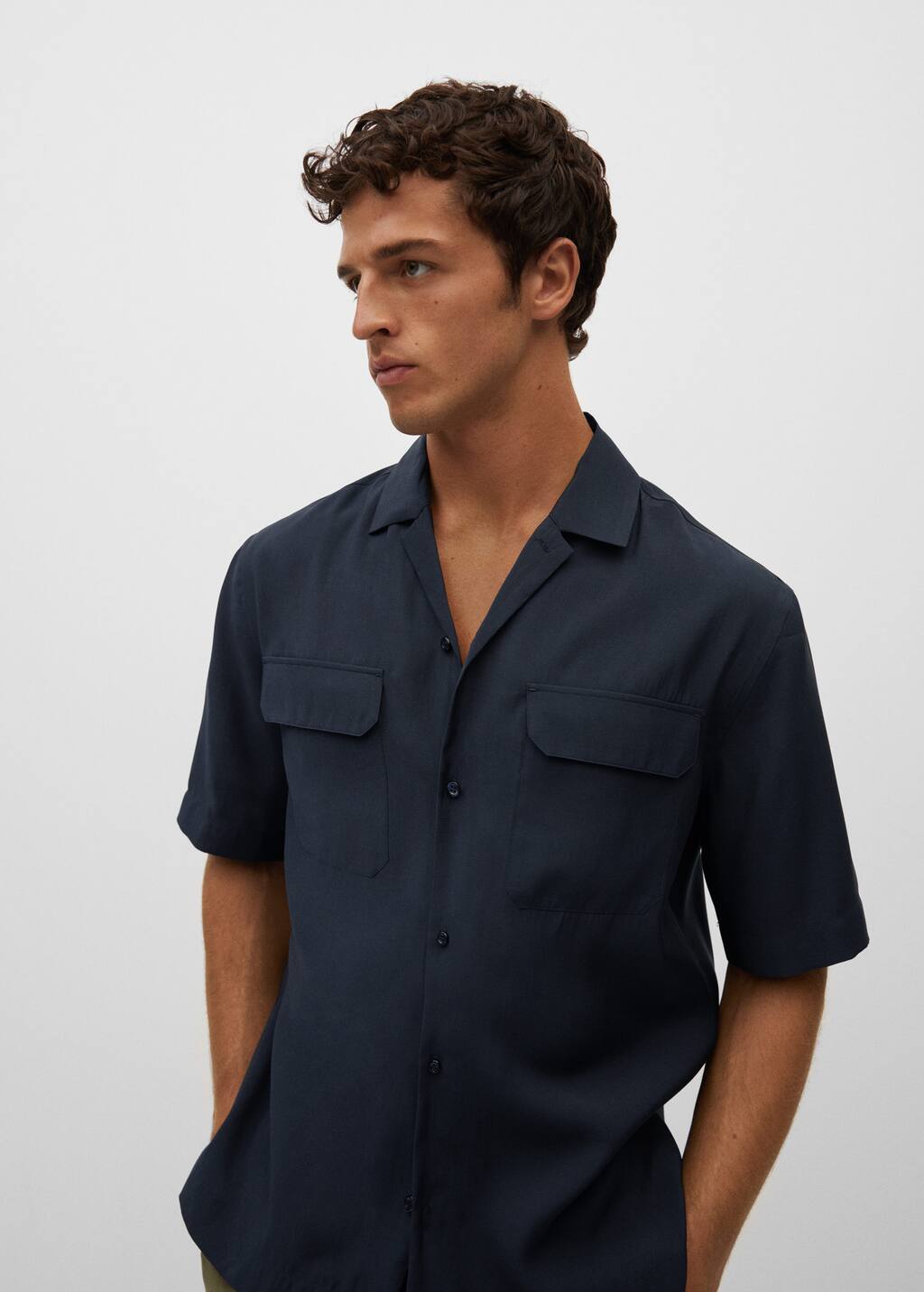 Mango Chestpocket modal shirt 17050091 56