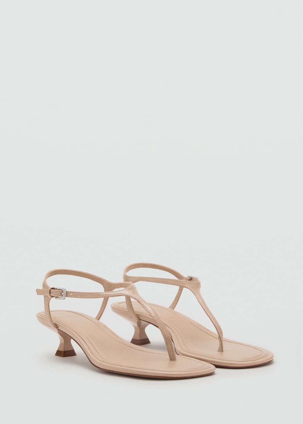 Mango Kitten Heel Sandals With Straps Medium Brown