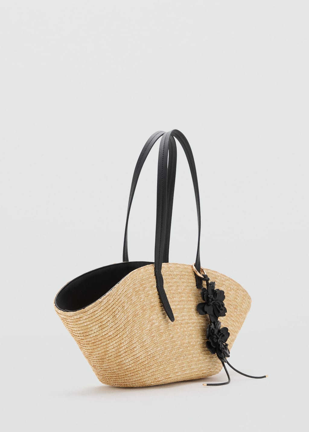 Mango Natural Fibre Basket With Flower Charm Beige