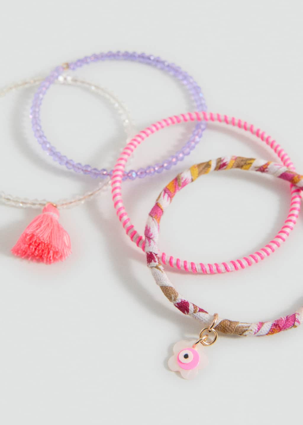 Mango Pack Of 4 Bracelets Pink