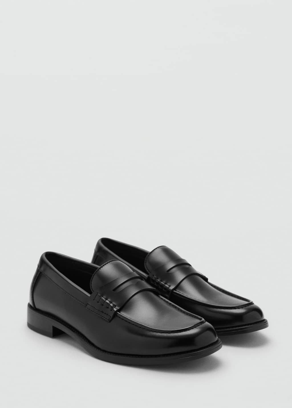 Mango Man Mocassins Découpe Effet Cuir Nappa Noir - Homme - 46 -