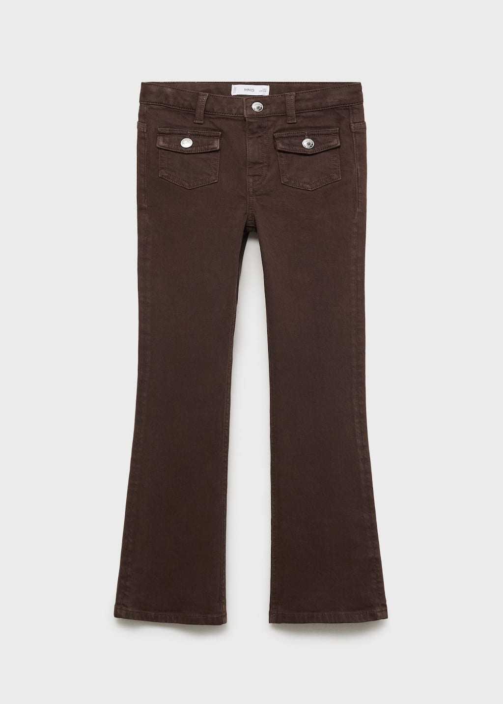Mango Flared Jeans With Pocket Chocolate In Brown