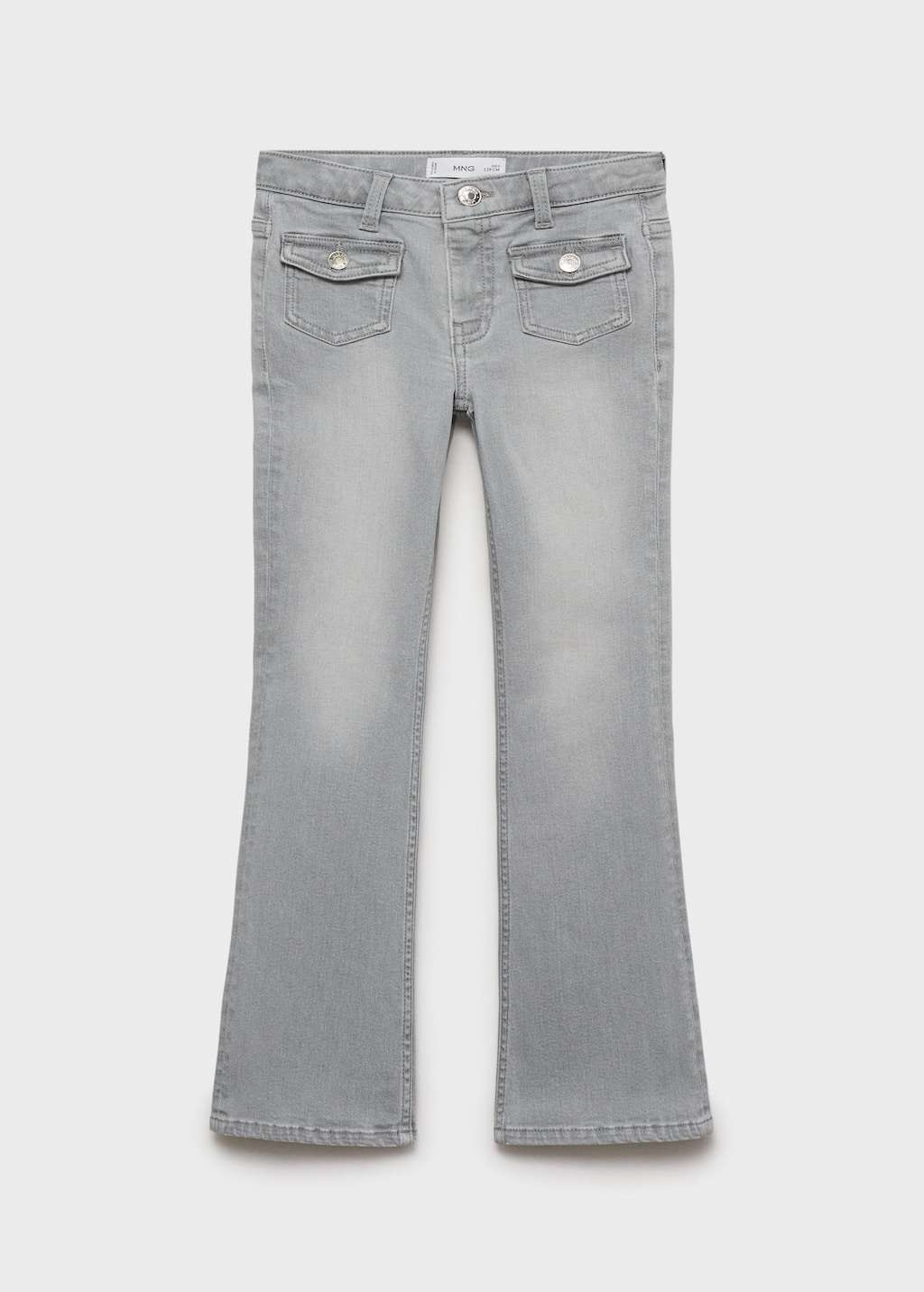 Mango Flared Jeans With Pocket Denim Grey In Gray
