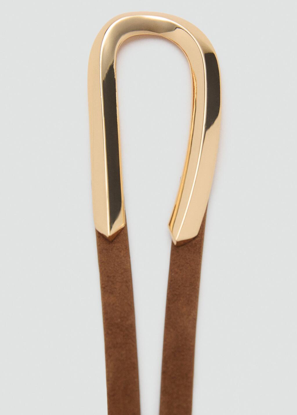 Thin suede leather belt