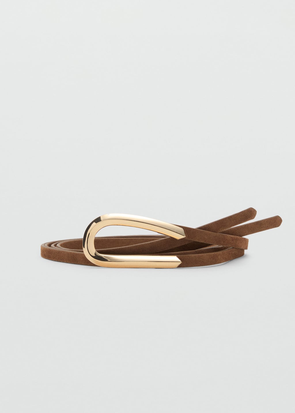Thin suede leather belt