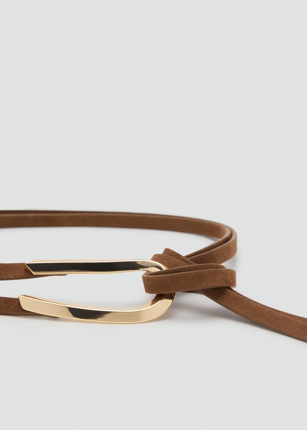 Thin suede leather belt