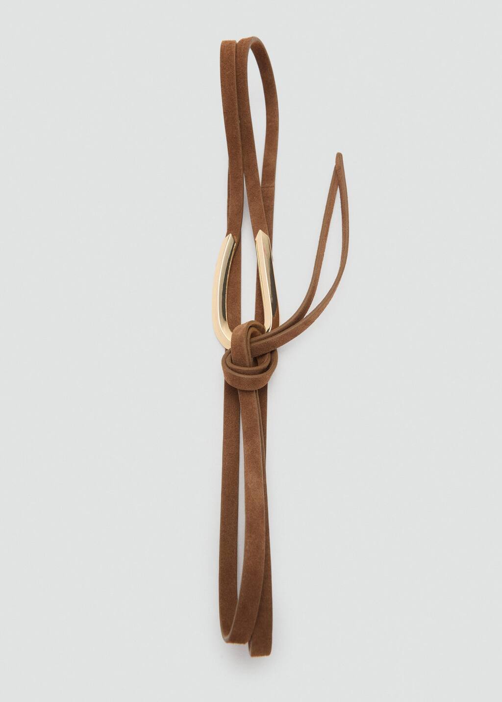 Thin suede leather belt