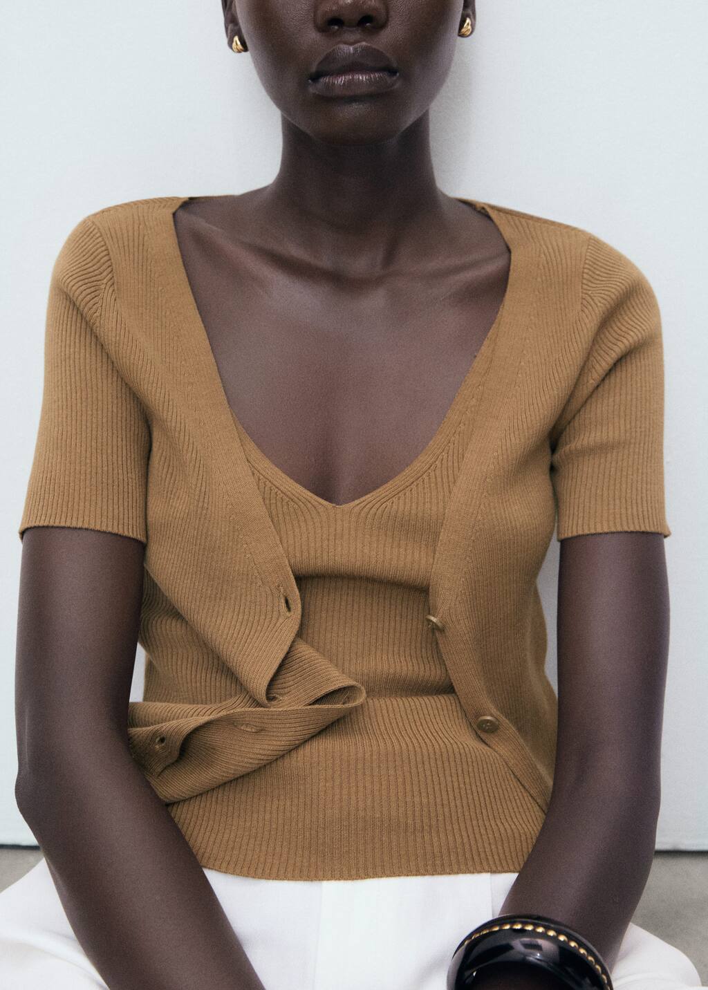 Mixed ribbed sweater