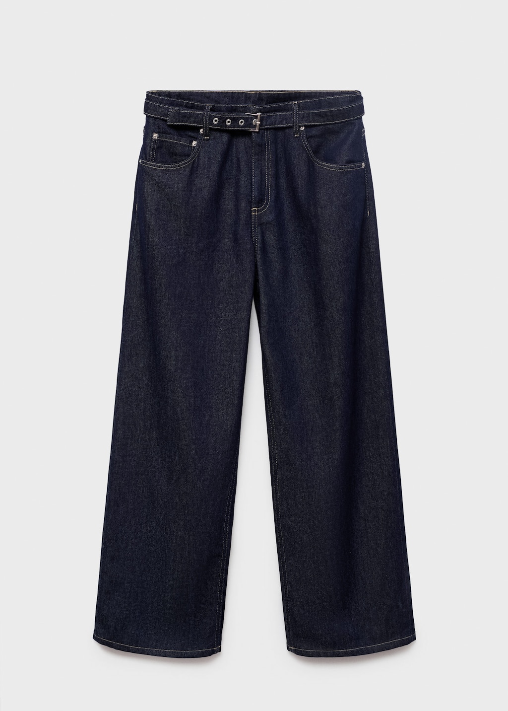 Straight-fit belt jeans