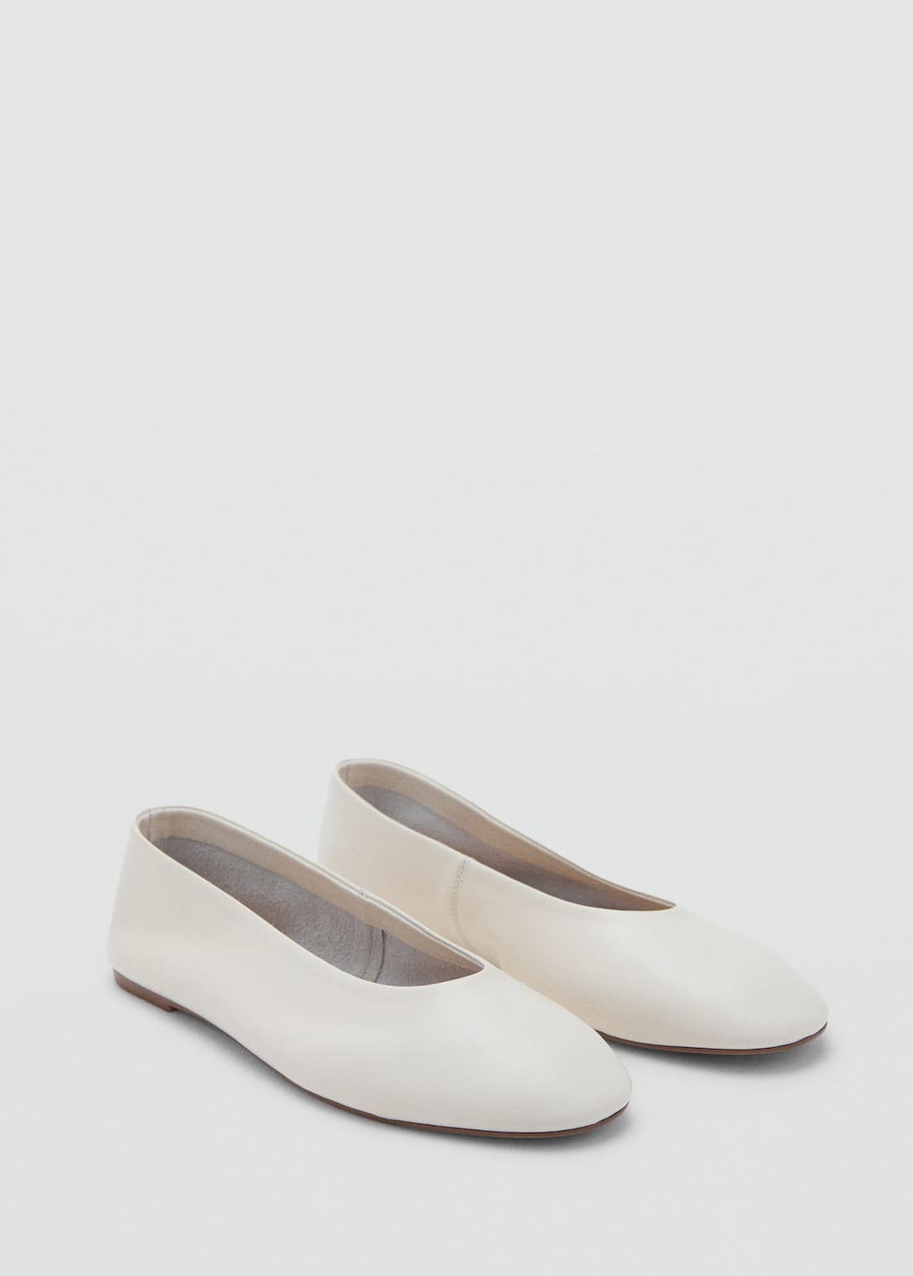 Mango Ballerines Cuir Écru - Femme - 41 - In Sand