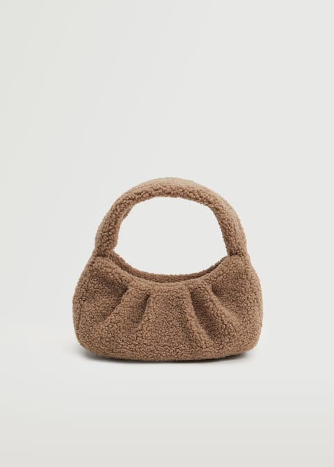 Textured faux-shearling bag