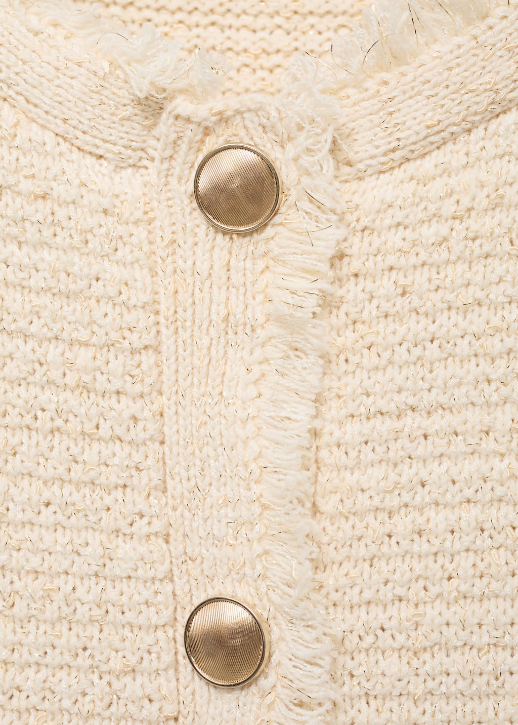 Knitted cardigan with frayed ends