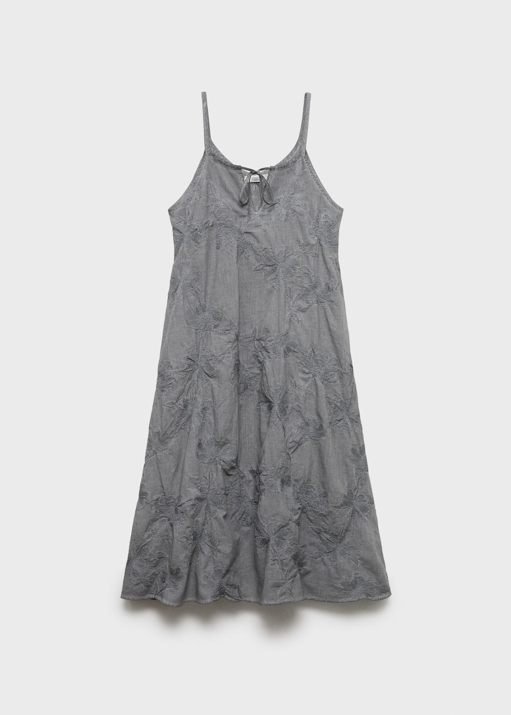 Mango Nuisette En Coton Brodé Overdyed Gris Moyen - Femme - S -  In Gray
