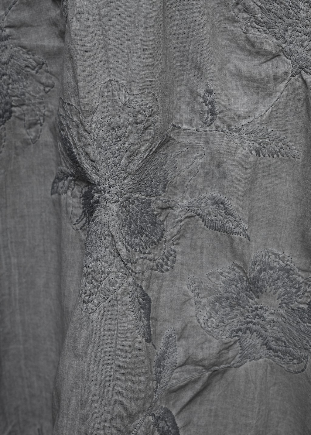 Overdyed embroidered cotton nightdress