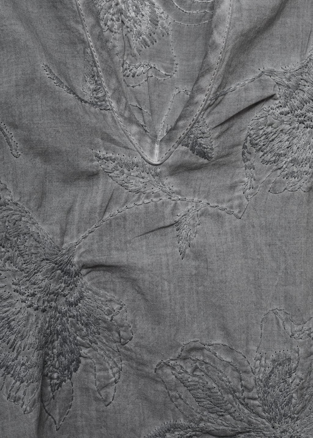 Overdyed embroidered cotton nightdress