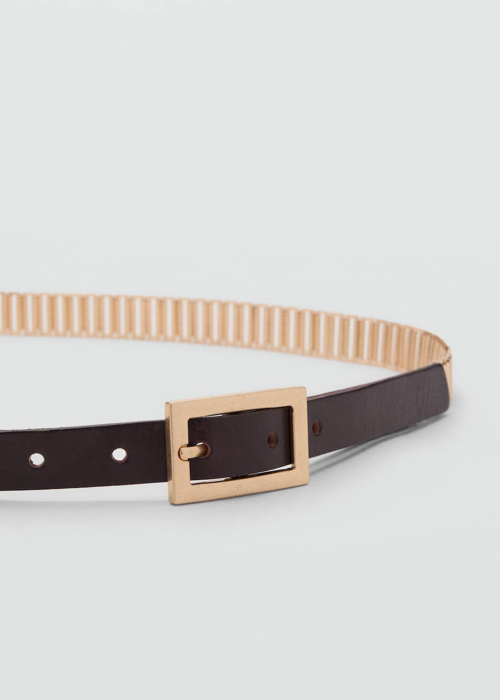 Mango Leather Mixed Belt Gold In Gold