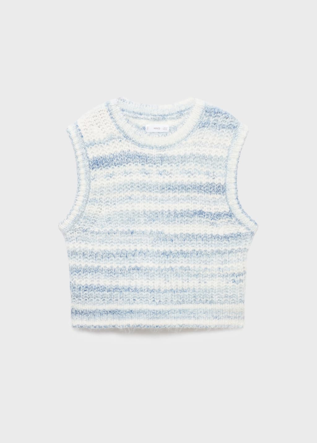 Mango Gilet Maille Rayures Bleu Ciel - Enfants - 13-14 Ans - Kids In Multi