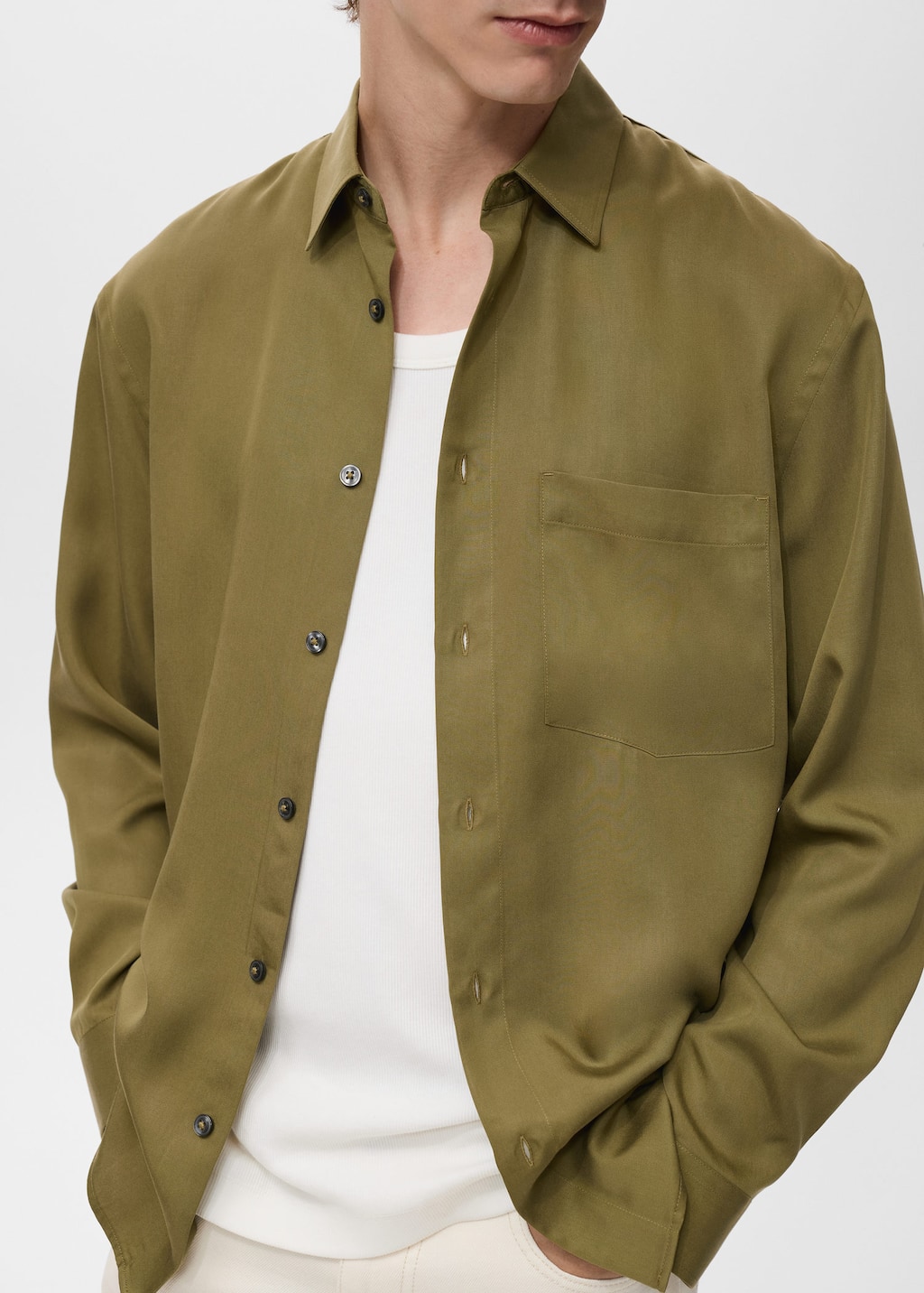100% lyocell shirt with pocket