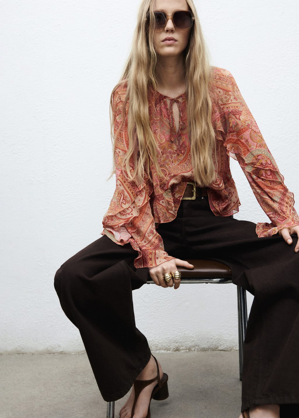 Ruffles printed blouse