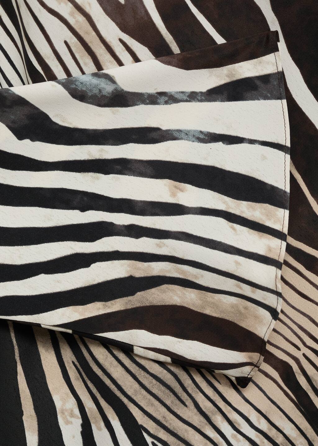 Zebra-print dress with flared sleeves