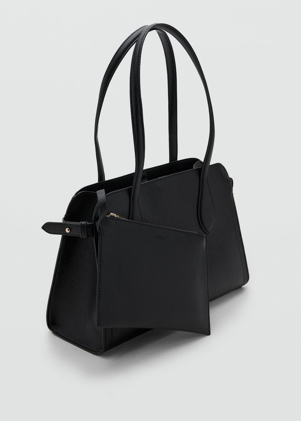 Mango Petit Sac Effet Cuir Martelé Noir - Femme - Taille Unique - In Black