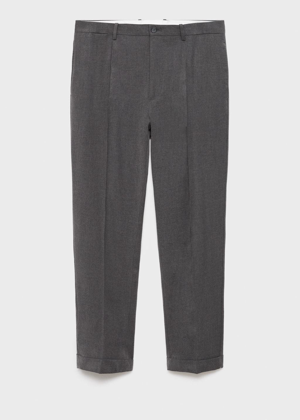 Mango Man Regular-fit Pleated Pants In Gray