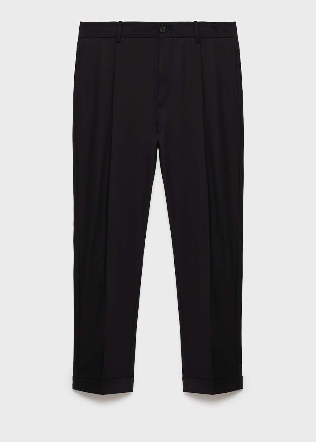 Mango Man Regular-fit Pleated Pants In Black