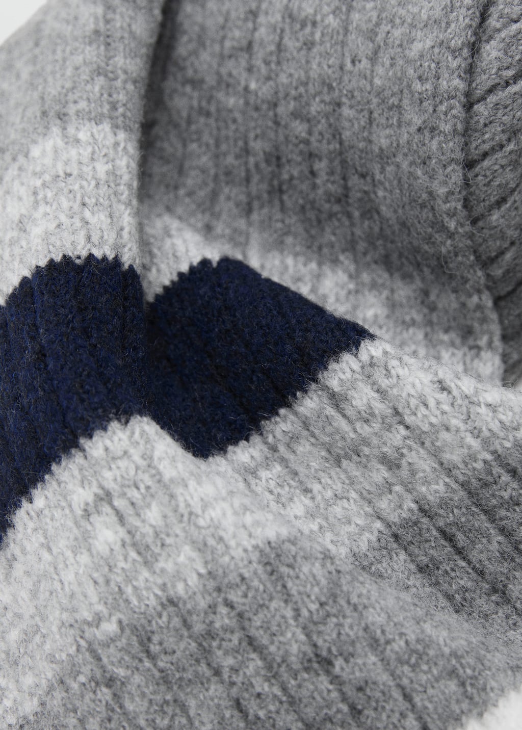 Mango Kids' Striped Knit Scarf Grey In Gray