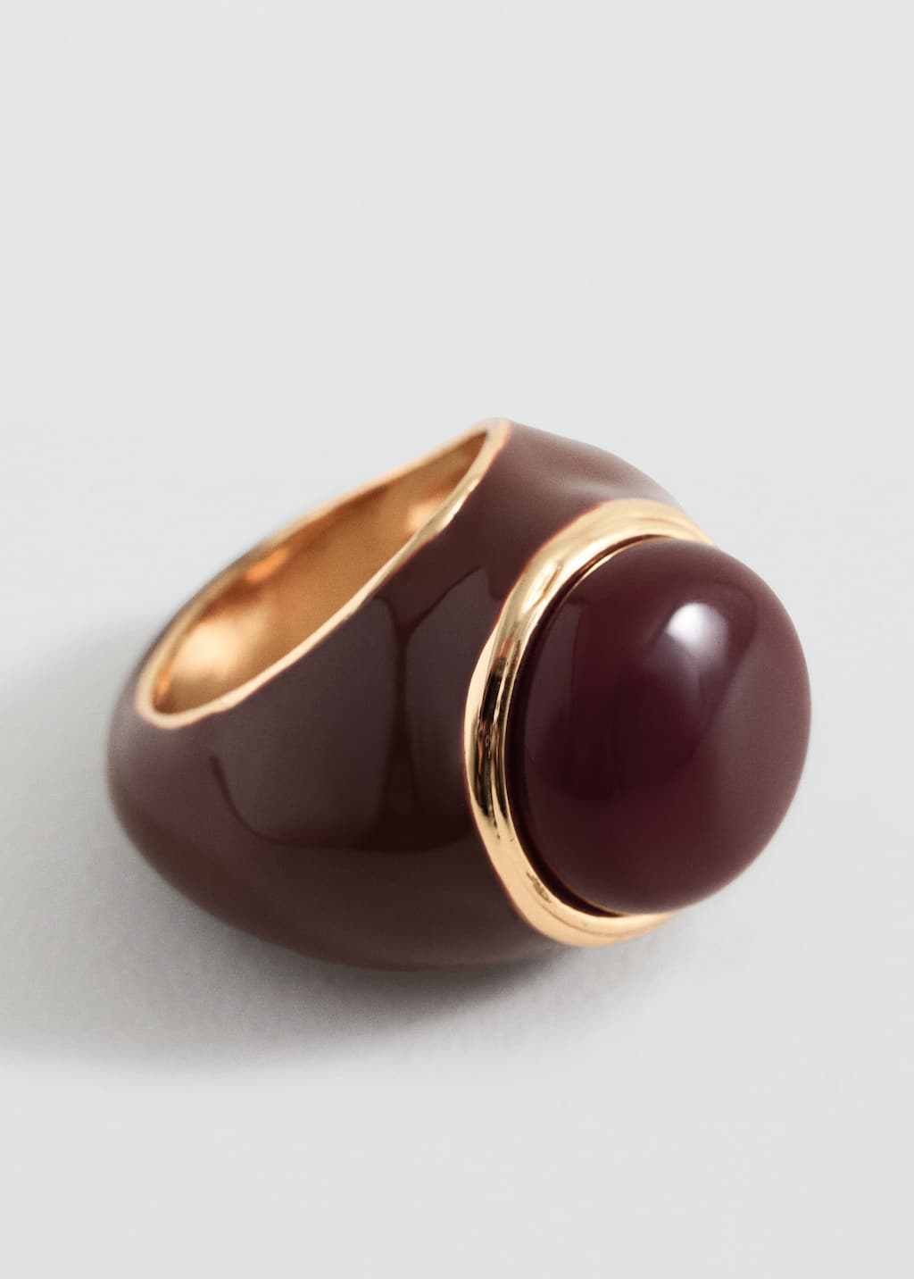 Mango Semiprecious Stone Ring Brown In Brown
