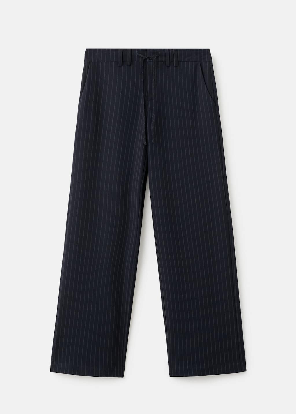 Mango Teen Striped Suit Trousers Navy In Black