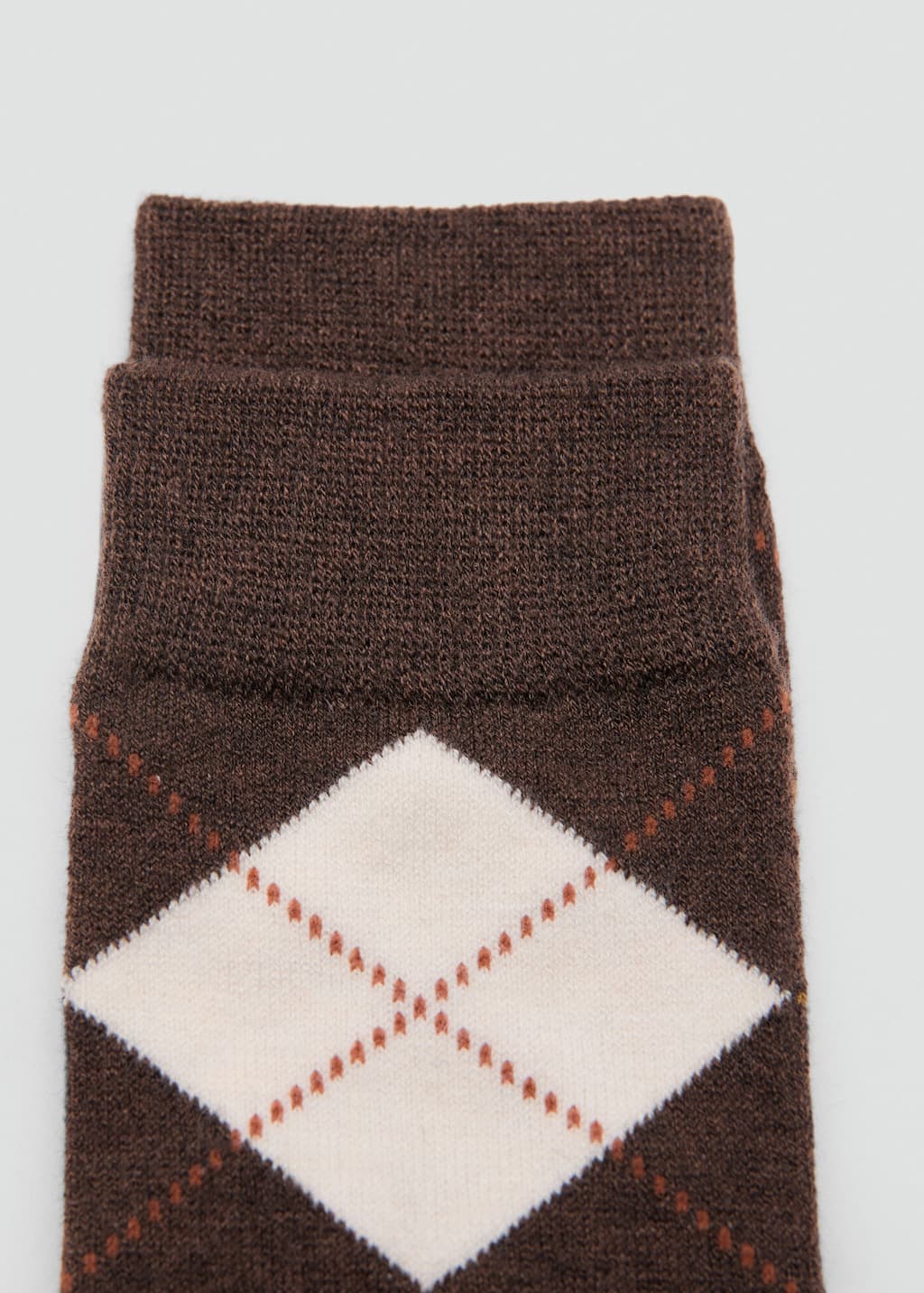Mango Argyle Socks Chocolate In Gray