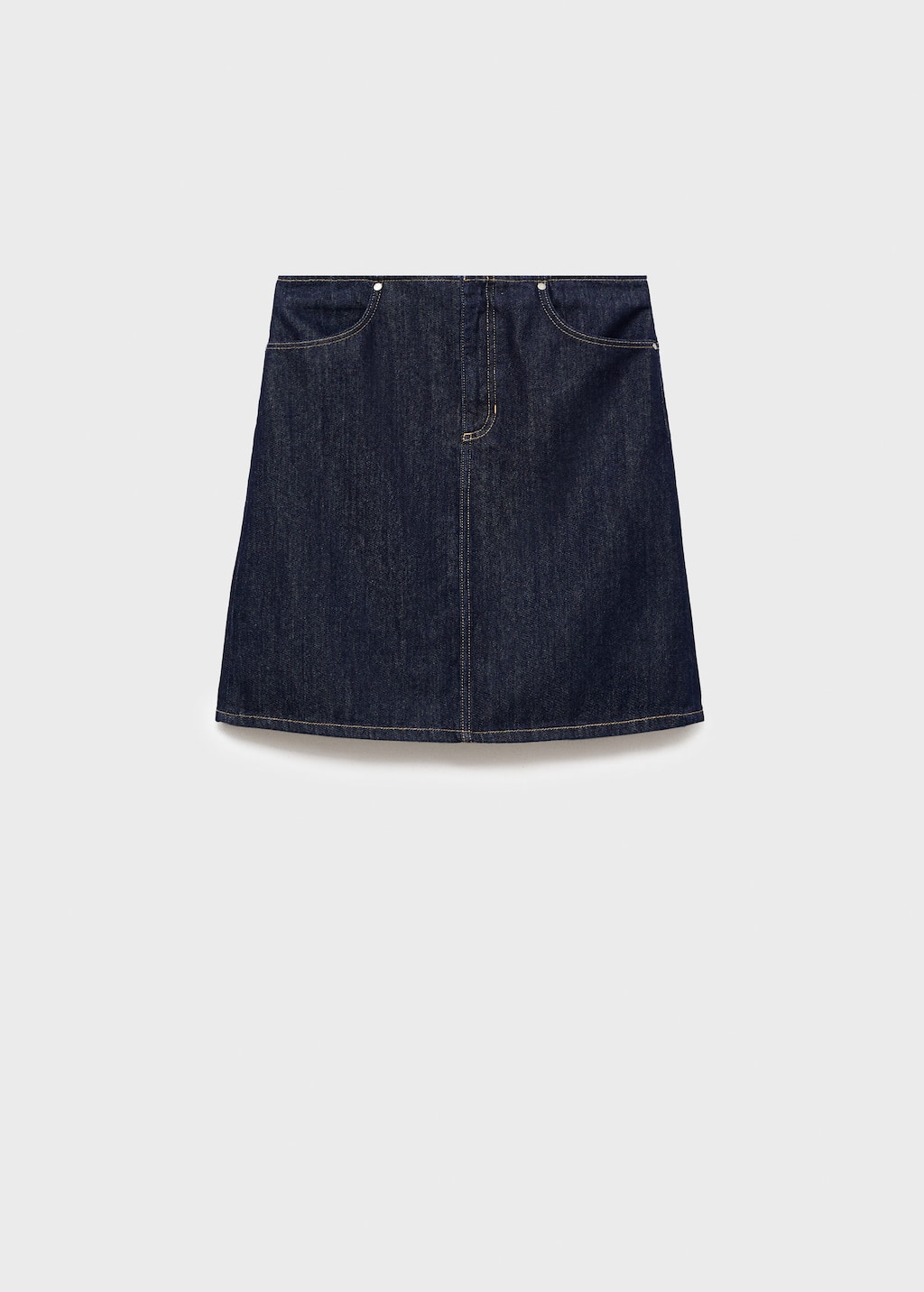 Mango Midi Denim Skirt Open Blue