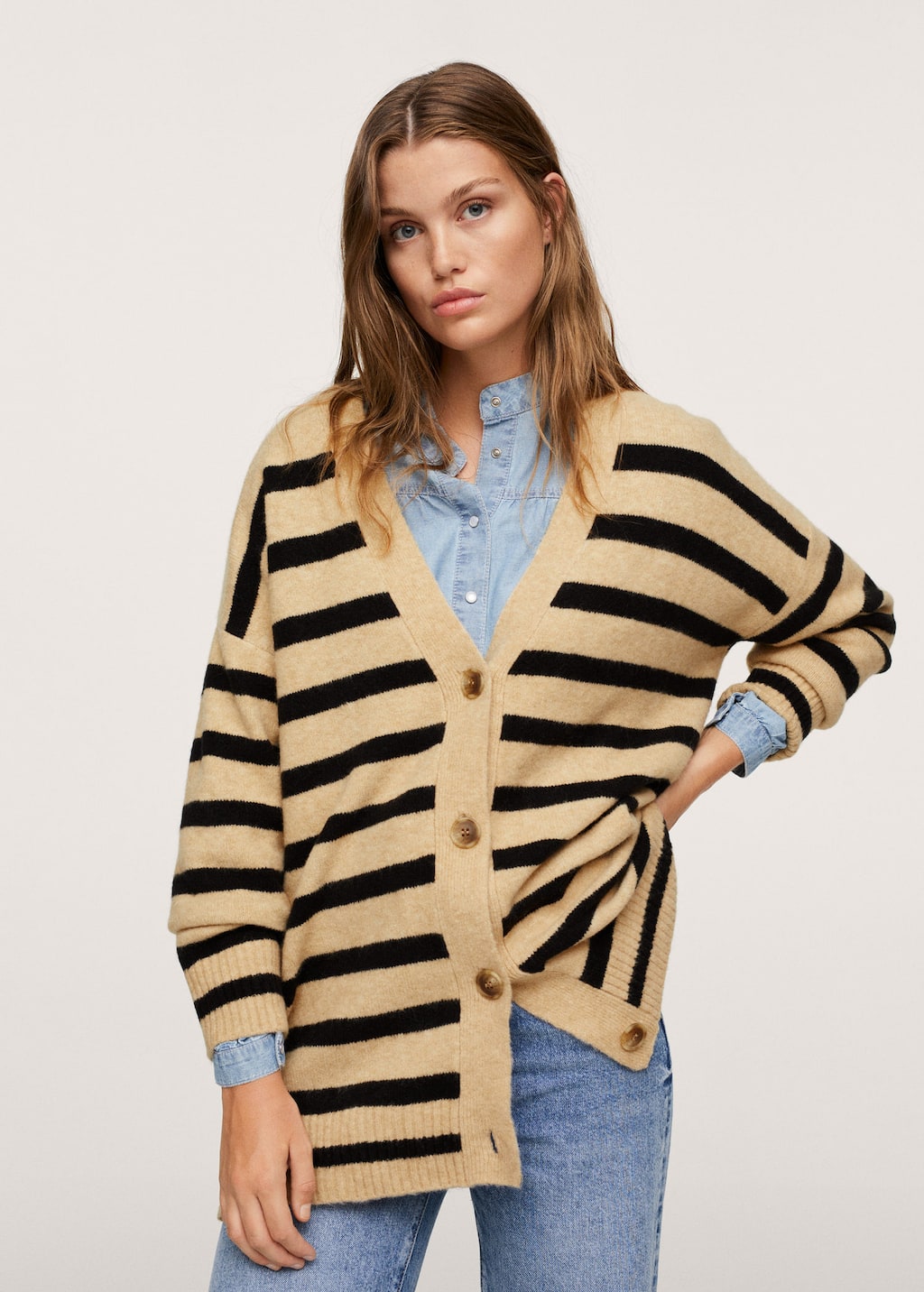 Stripped knit cardigan - Details of the article 1