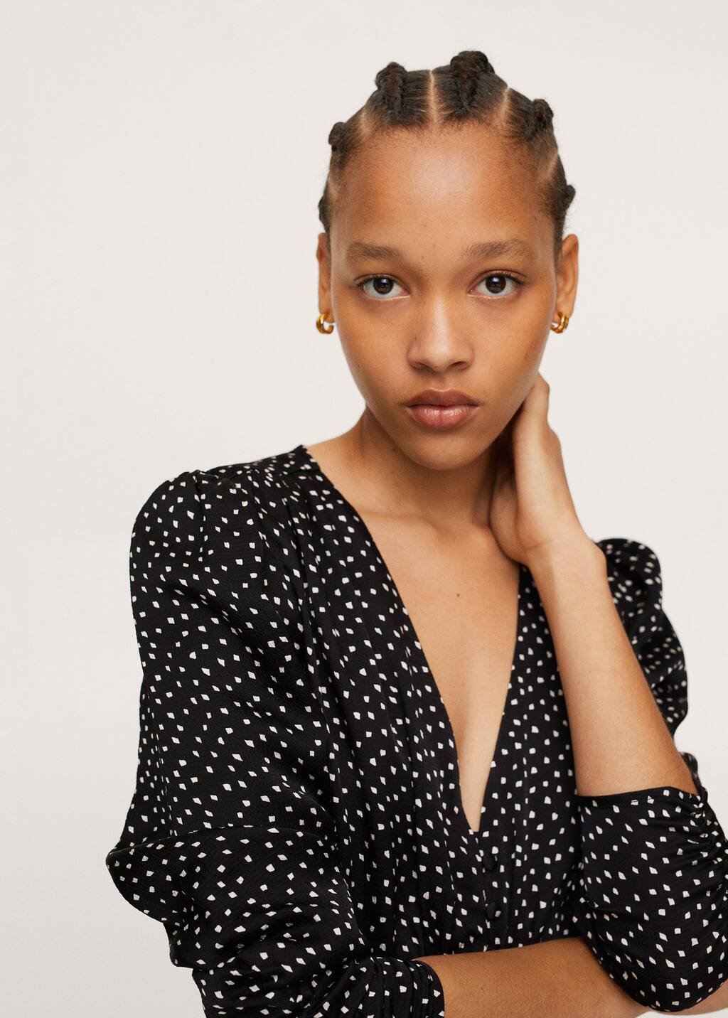 mango buttoned printed dress