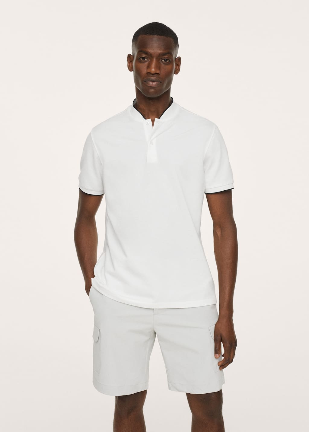 polo cuello mao hombre