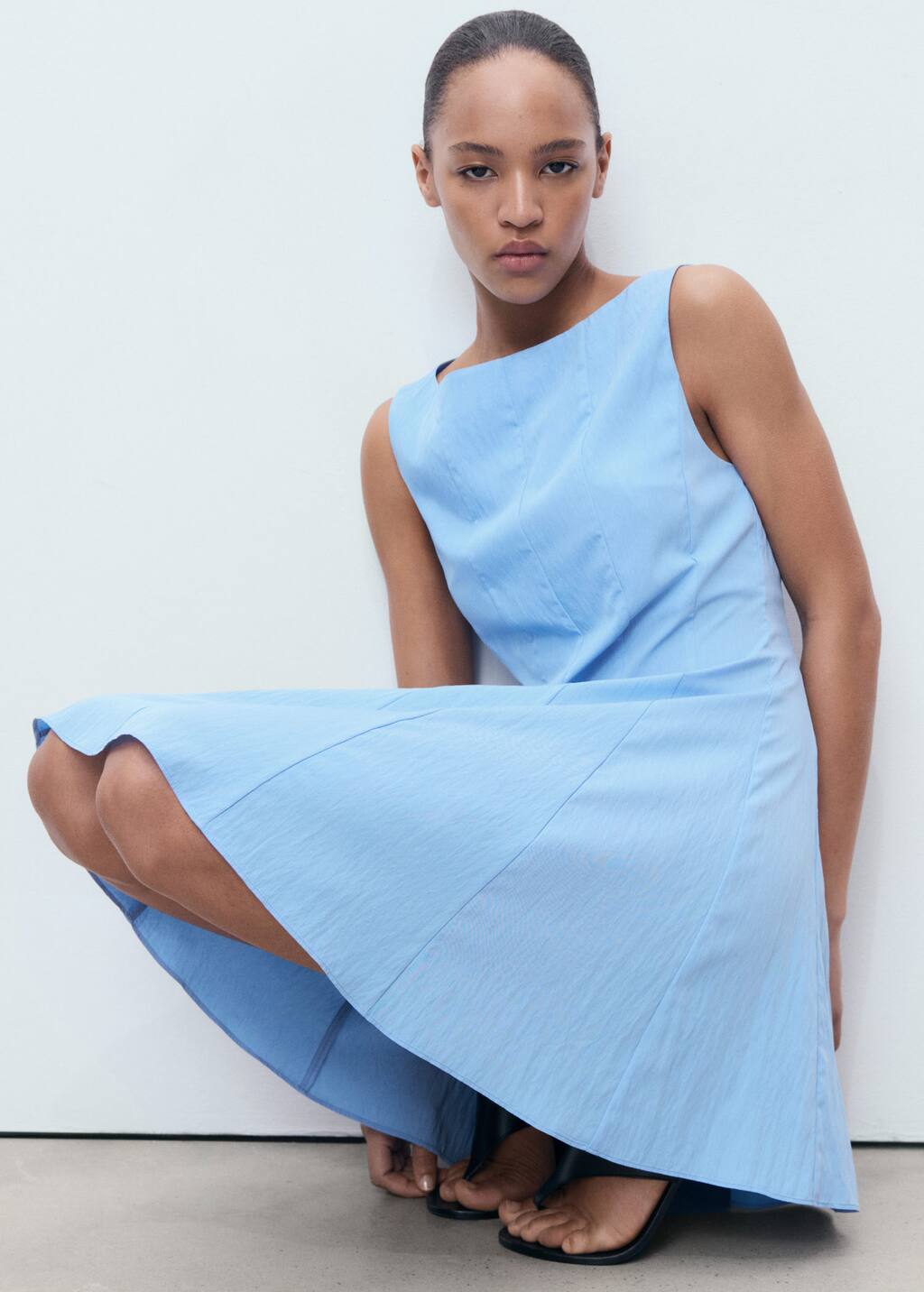 Pleated short dress