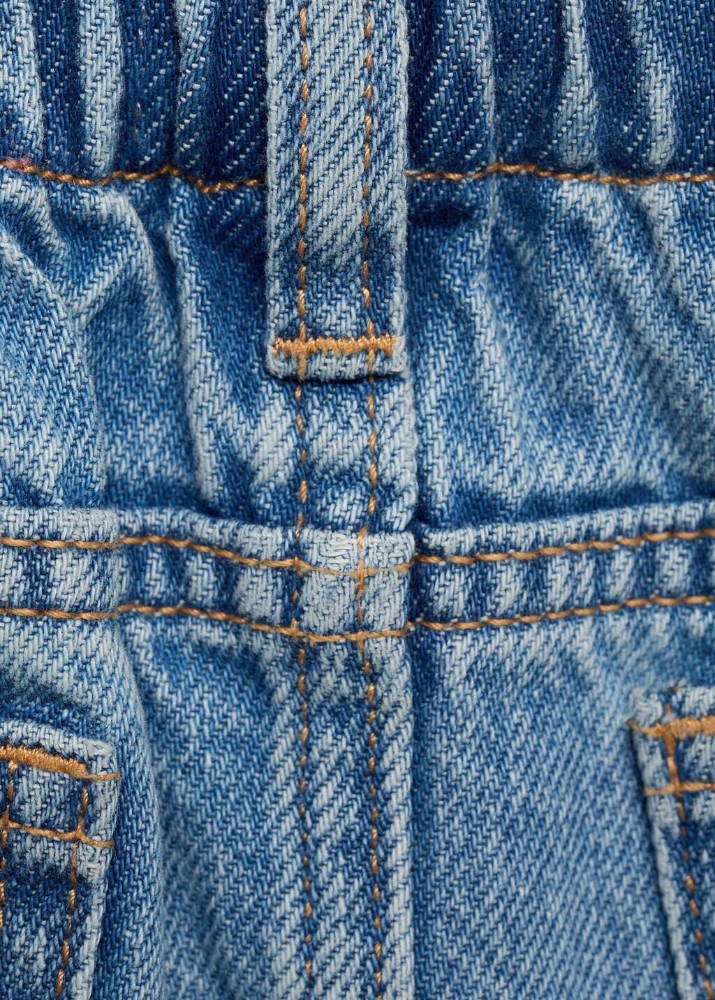 Paperbag denim skirt