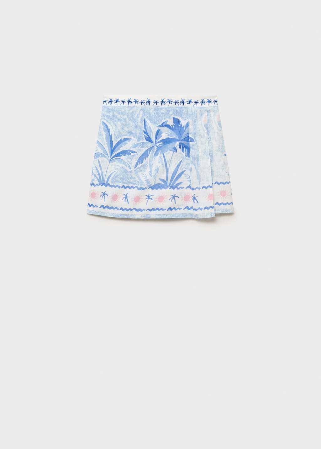 Mango Palm Tree Print Skirt Blue In Blue