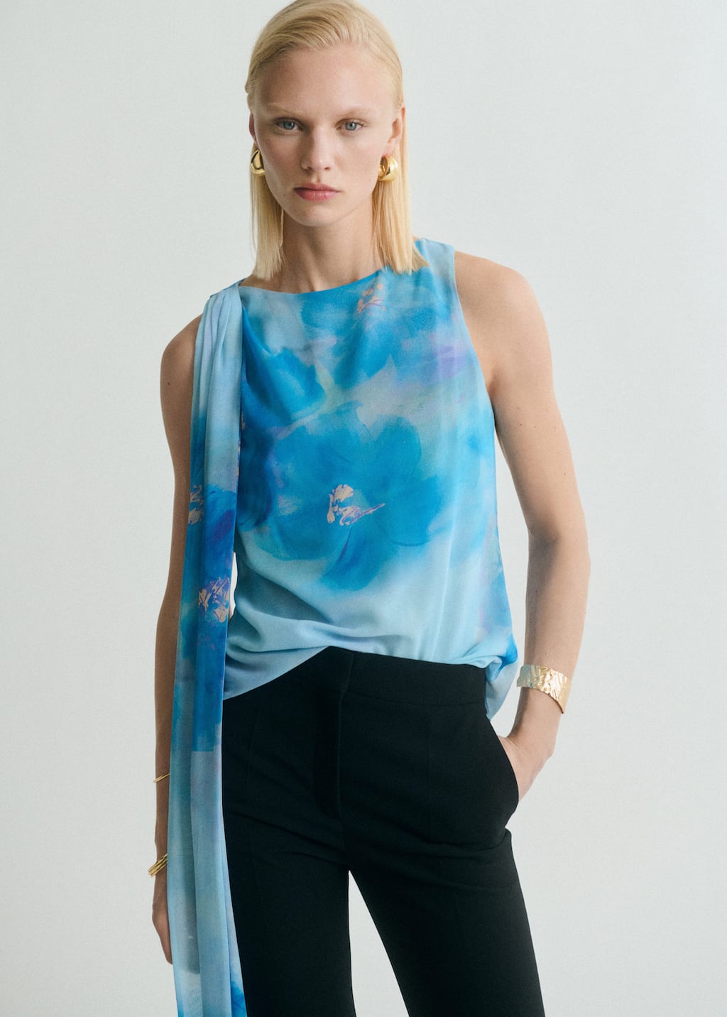 Floral tie Top