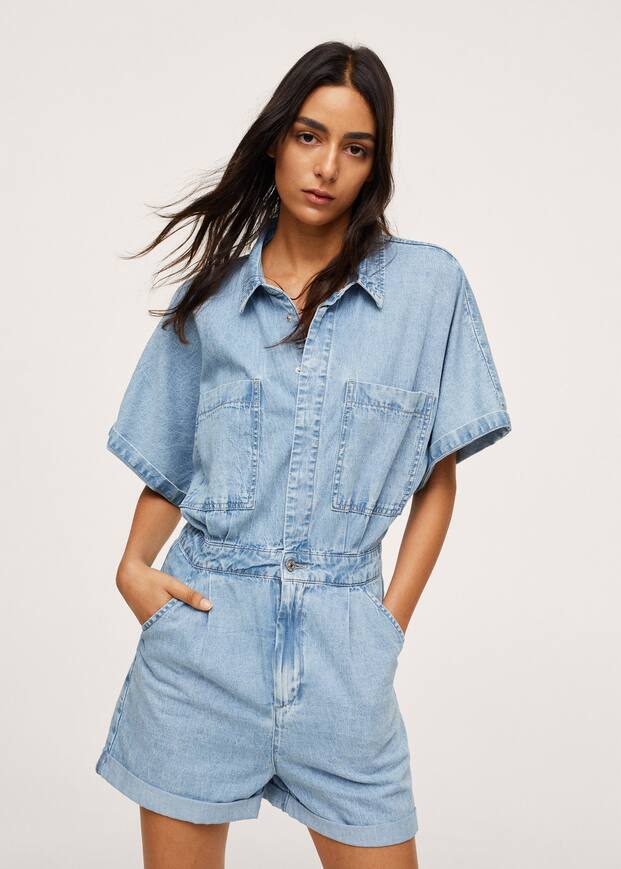 Bavlnn overal denim - Nhled ve stedov rovin
