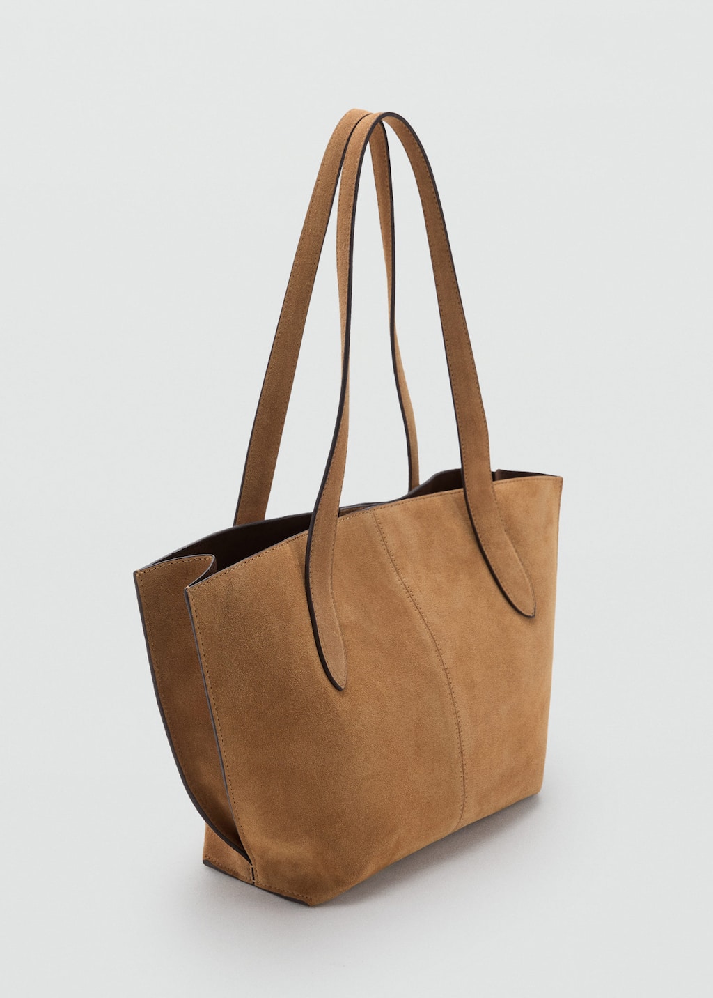 Mango Mini Sac Cabas En Suède Marron Moyen - Femme - Taille Unique - In Brown