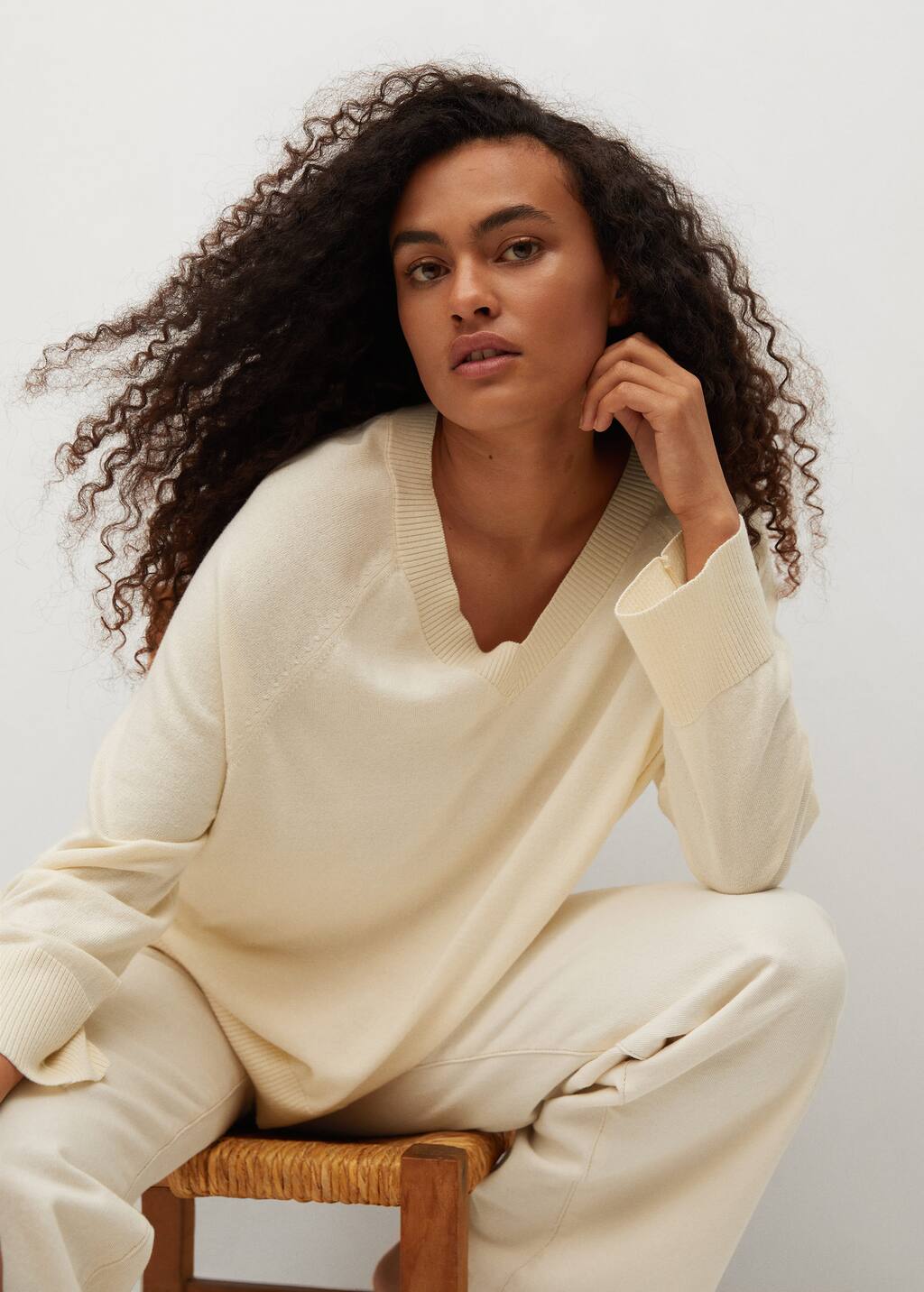 v neck sweater mango